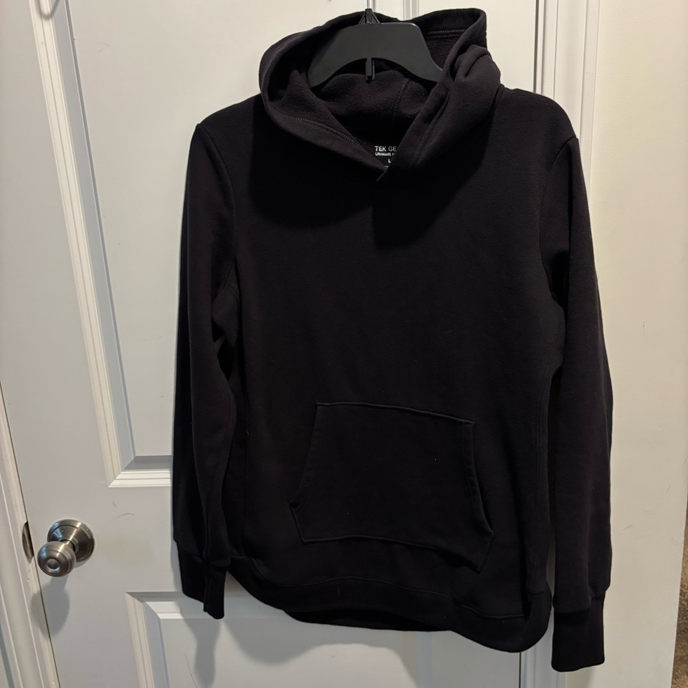 tek gear Ultrasoft Fleece Black Hooded Pullover Sweatshirt